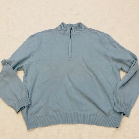 TAILORBYRD**2- Ply Cashmere 1/2 Zip Sweater**Large - Picture 3 of 6